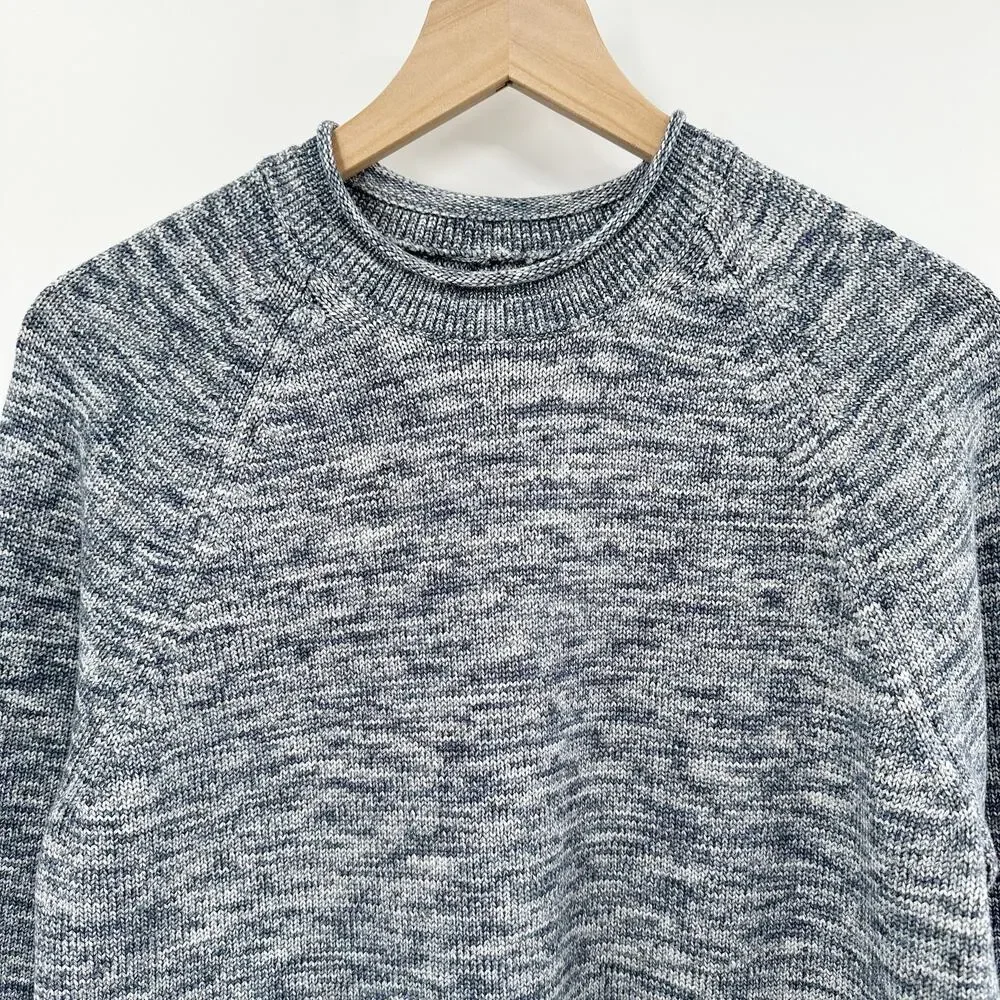 Lululemon Boxy Cotton-Blend Sweater Fisherman Knit‎ in Blue Gray Size Small - Picture 5 of 13